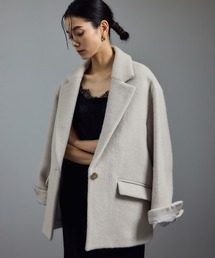 ADAM ET ROPE' アダムエロペ　グレー　ジャケット ADAM ET ROPE アダムエロペ 24SS コットン シルクネップ ルーズ