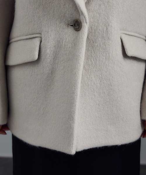 SALON adam et rope'（サロン アダム エ ロペ）の「【WEB限定】キッドモヘヤシャギージャケット / シャギーコート（その他アウター・レディース・ライトグレー/ブラウン/チャコールグレー/ベージュ系その他・FREE）」の12枚目の写真