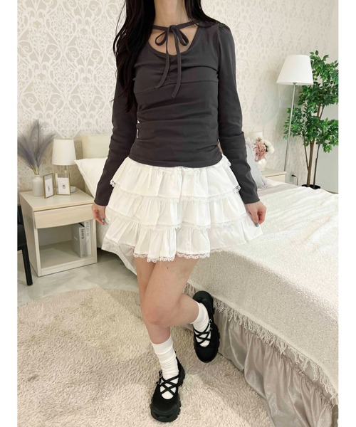 PHILLY（フィリー）の「チョーカーデザインドットトップス（Tシャツ/カットソー・レディース・アイボリー/ピンク/チャコールグレー/ブラック・FREE）」の17枚目の写真