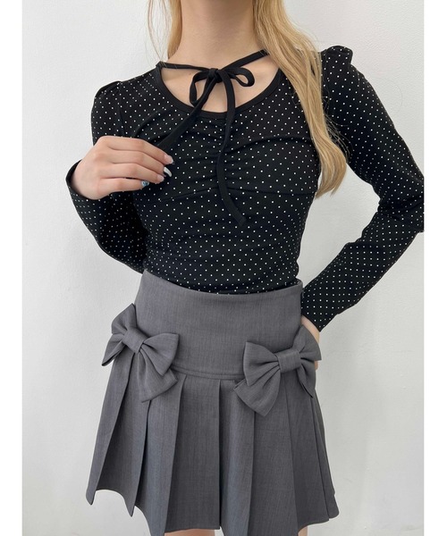 PHILLY（フィリー）の「チョーカーデザインドットトップス（Tシャツ/カットソー・レディース・アイボリー/ピンク/チャコールグレー/ブラック・FREE）」の10枚目の写真