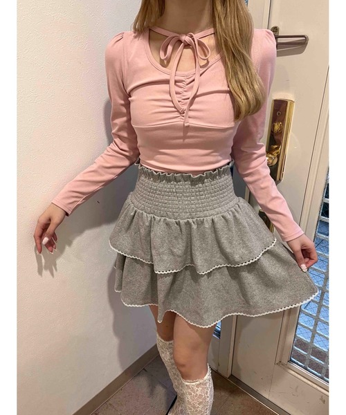 PHILLY（フィリー）の「チョーカーデザインドットトップス（Tシャツ/カットソー・レディース・アイボリー/ピンク/チャコールグレー/ブラック・FREE）」の20枚目の写真