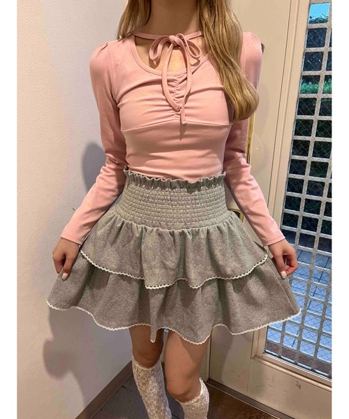 PHILLY（フィリー）の「チョーカーデザインドットトップス（Tシャツ/カットソー・レディース・アイボリー/ピンク/チャコールグレー/ブラック・FREE）」の22枚目の写真