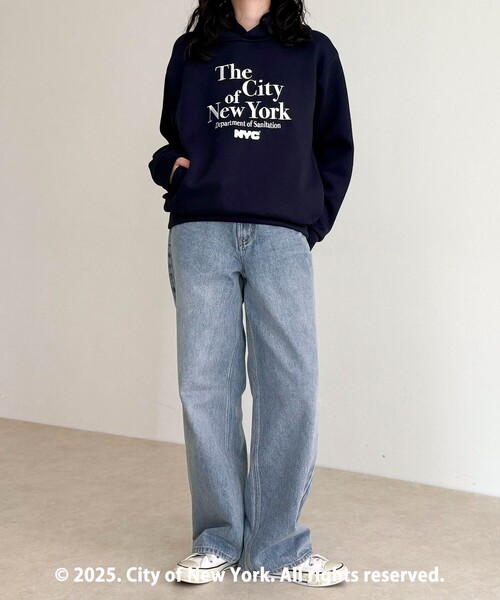 fredy emue（フレディエミュ）の「【GOOD ROCK SPEED】NYCプリントダンボールフードスウェット（スウェット・レディース・ネイビー/ブラック・38）」の17枚目の写真