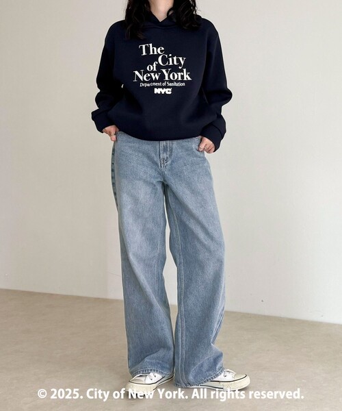 fredy emue（フレディエミュ）の「【GOOD ROCK SPEED】NYCプリントダンボールフードスウェット（スウェット・レディース・ネイビー/ブラック・38）」の18枚目の写真