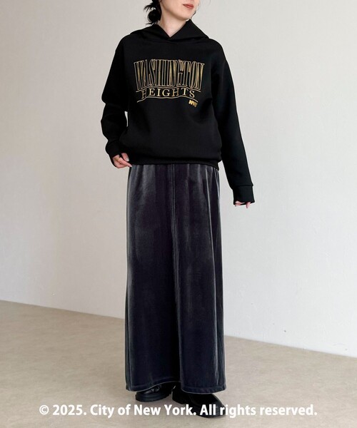 fredy emue（フレディエミュ）の「【GOOD ROCK SPEED】NYCプリントダンボールフードスウェット（スウェット・レディース・ネイビー/ブラック・38）」の9枚目の写真