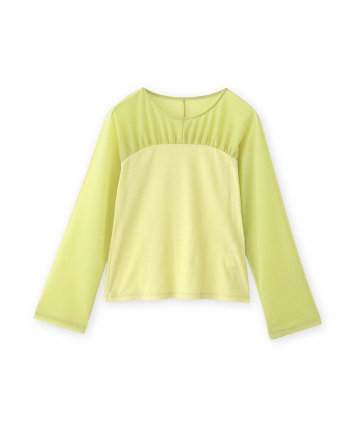 BIANCA(ビアンカ)の「【着回し抜群】チュールシアーコンビカットソー(Tシャツ/カットソー・レディース・ブラック/イエロー/オフホワイト・40/38)」の1枚目の写真
