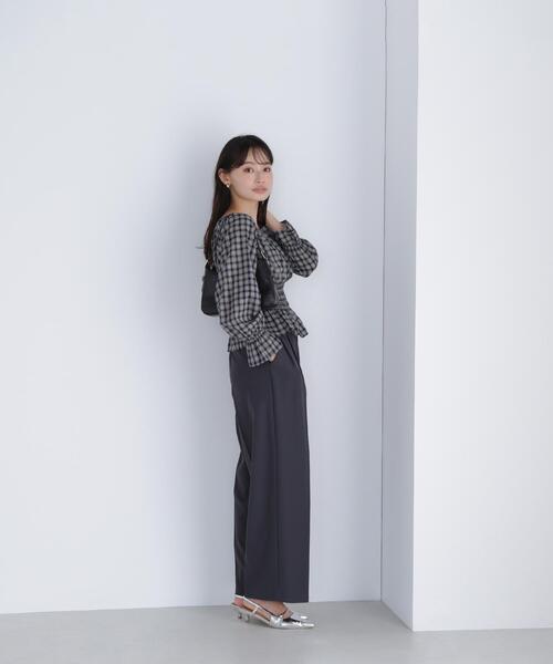 NATURAL BEAUTY BASIC（ナチュラルビューティーベーシック）の「◇チェックペプラムブラウス（シャツ/ブラウス・レディース・ブラック系その他/ブルー系その他6・SMALL/MEDIUM）」の15枚目の写真