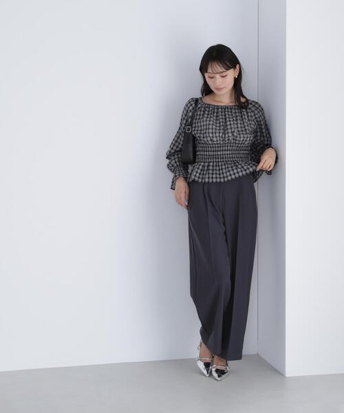 NATURAL BEAUTY BASIC（ナチュラルビューティーベーシック）の「◇チェックペプラムブラウス（シャツ/ブラウス・レディース・ブラック系その他/ブルー系その他6・SMALL/MEDIUM）」の19枚目の写真