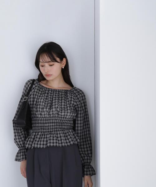 NATURAL BEAUTY BASIC（ナチュラルビューティーベーシック）の「◇チェックペプラムブラウス（シャツ/ブラウス・レディース・ブラック系その他/ブルー系その他6・SMALL/MEDIUM）」の20枚目の写真