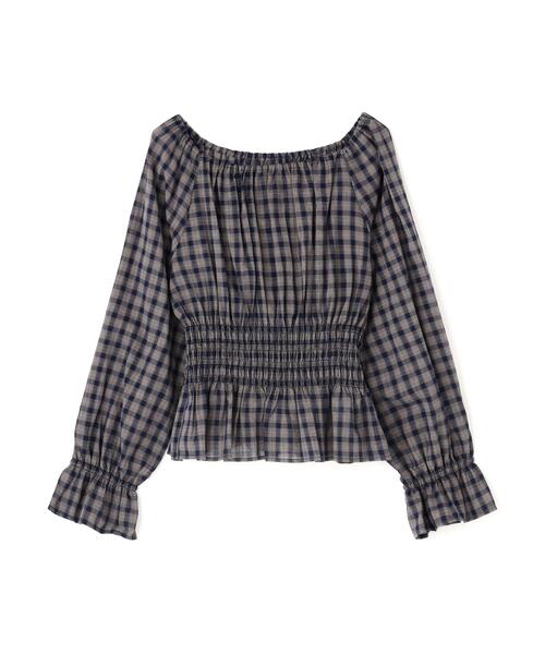 NATURAL BEAUTY BASIC（ナチュラルビューティーベーシック）の「◇チェックペプラムブラウス（シャツ/ブラウス・レディース・ブラック系その他/ブルー系その他6・SMALL/MEDIUM）」の5枚目の写真