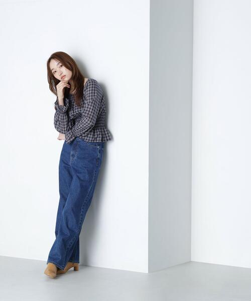 NATURAL BEAUTY BASIC（ナチュラルビューティーベーシック）の「◇チェックペプラムブラウス（シャツ/ブラウス・レディース・ブラック系その他/ブルー系その他6・SMALL/MEDIUM）」の6枚目の写真