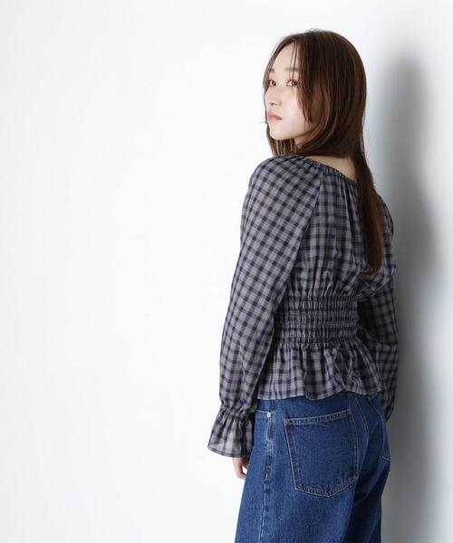 NATURAL BEAUTY BASIC（ナチュラルビューティーベーシック）の「◇チェックペプラムブラウス（シャツ/ブラウス・レディース・ブラック系その他/ブルー系その他6・SMALL/MEDIUM）」の11枚目の写真