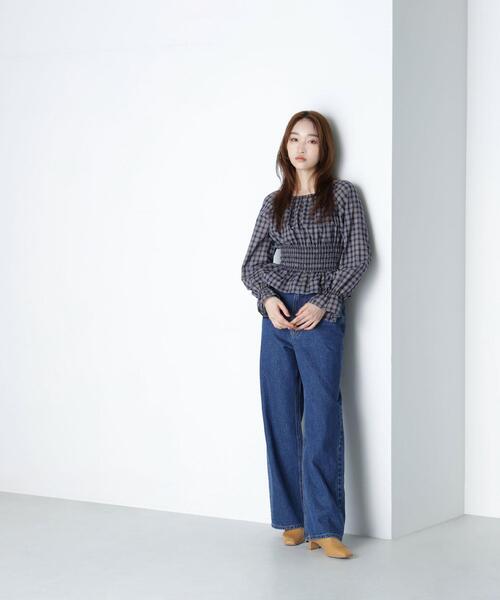 NATURAL BEAUTY BASIC（ナチュラルビューティーベーシック）の「◇チェックペプラムブラウス（シャツ/ブラウス・レディース・ブラック系その他/ブルー系その他6・SMALL/MEDIUM）」の12枚目の写真