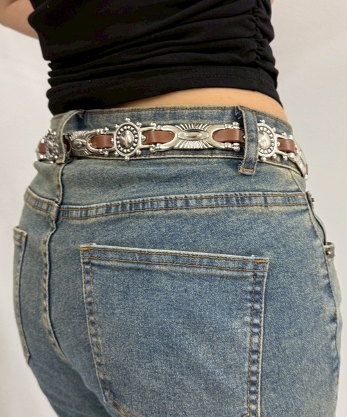 WEGO（ウィゴー）の「WEGO/MIXメタルパーツベルト（ベルト・レディース・ブラック/ブラウン・FREE）」の7枚目の写真