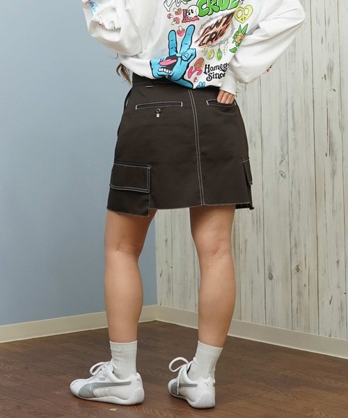 Dickies/ディッキーズ カーゴ ミニスカート ステッチ ミニスカ