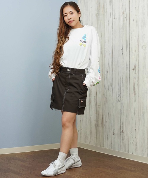 Dickies（ディッキーズ）の「Dickies/ディッキーズ カーゴ ミニスカート ステッチ ミニスカ 81461500（スカート・レディース・ダークブラウン/レオパード/マルーン/カモフラージュ・M/S）」の8枚目の写真