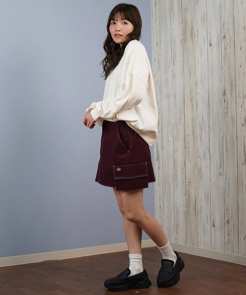 Dickies（ディッキーズ）の「Dickies/ディッキーズ カーゴ ミニスカート ステッチ ミニスカ 81461500（スカート・レディース・ダークブラウン/レオパード/マルーン/カモフラージュ・M/S）」の17枚目の写真