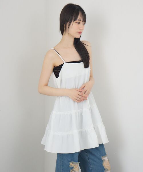 RETRO GIRL（レトロガール）の「フリルティアードキャミOP（ワンピース・レディース・ベージュ/ホワイト/ブラック・FREE）」の19枚目の写真