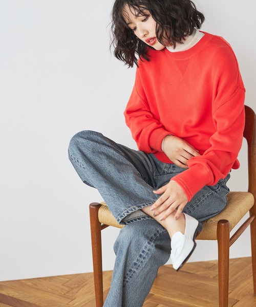 SOMETHING(サムシング)の「SOMETHING コットンニットプルオーバー【洗える】(ニット/セーター・レディース・ネイビー/レッド/グレー・FREE)」の9枚目の写真