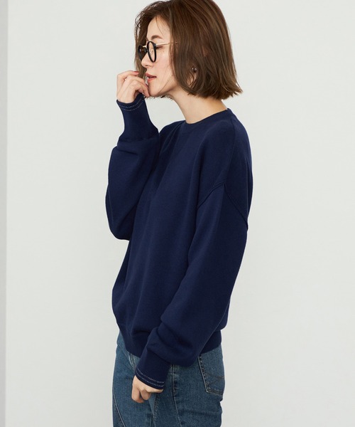 SOMETHING(サムシング)の「SOMETHING コットンニットプルオーバー【洗える】(ニット/セーター・レディース・ネイビー/レッド/グレー・FREE)」の19枚目の写真