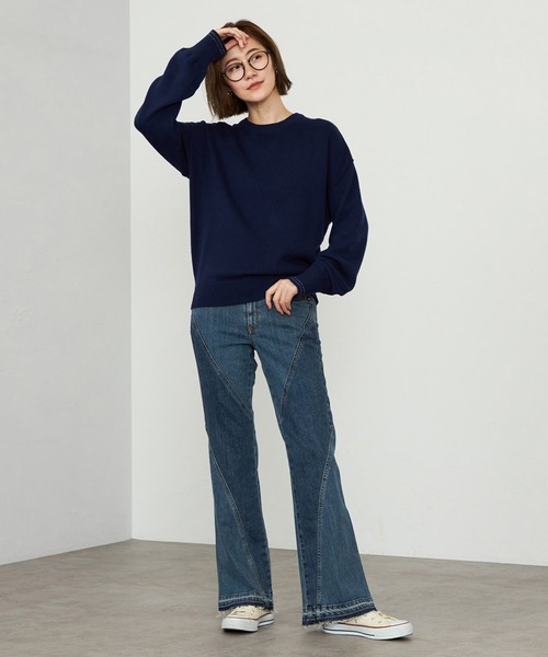 セール】SOMETHING コットンニットプルオーバー【洗える】（ニット