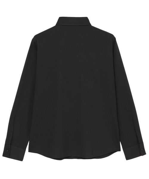 TOKYO SHIRTS(トウキョウシャツ)の「【吸水速乾】【COFREX】前立ミニフリルブラウス 長袖 レディースデザインシャツ(シャツ/ブラウス・レディース・ブラック・S/M/L/LL/XL)」の2枚目の写真