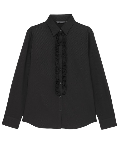 TOKYO SHIRTS(トウキョウシャツ)の「【吸水速乾】【COFREX】前立ミニフリルブラウス 長袖 レディースデザインシャツ(シャツ/ブラウス・レディース・ブラック・S/M/L/LL/XL)」の8枚目の写真