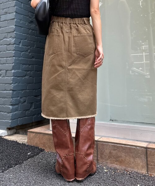 WILLOW（ウィロー）の「■【willow】ミニミモレスカート（スカート・レディース・チャコールグレー/カーキ・SMALL/MEDIUM）」の7枚目の写真