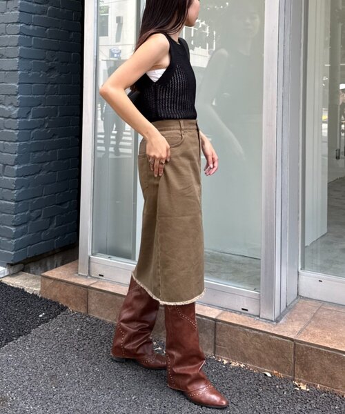 WILLOW（ウィロー）の「■【willow】ミニミモレスカート（スカート・レディース・チャコールグレー/カーキ・SMALL/MEDIUM）」の9枚目の写真