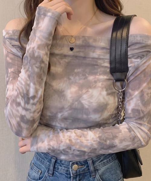 cammie(キャミー)の「タイダイシアートップス(Tシャツ/カットソー・レディース・ベージュ/ブルー・MEDIUM/LARGE)」の8枚目の写真