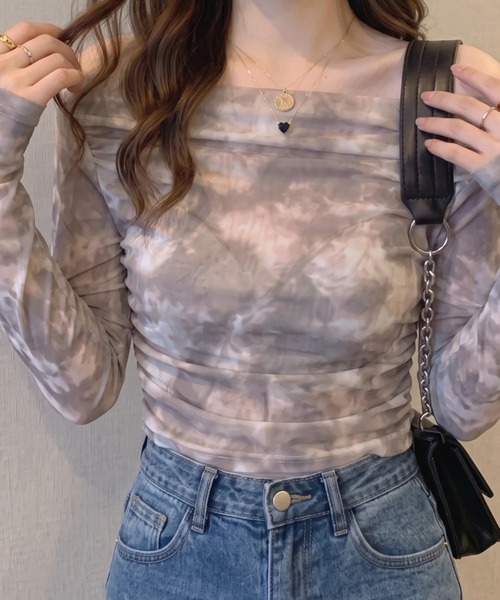 cammie(キャミー)の「タイダイシアートップス(Tシャツ/カットソー・レディース・ベージュ/ブルー・MEDIUM/LARGE)」の7枚目の写真
