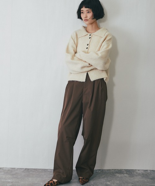 ANOTHER S（アナザーエス）の「タフタワイドカーブパンツ（チノパンツ・レディース・ブラウン/グレー/ブラック・FREE）」の5枚目の写真