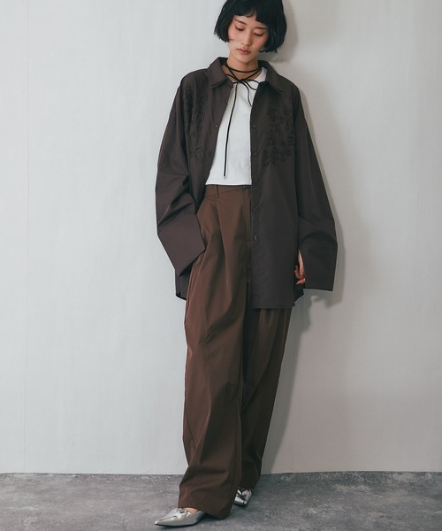 ANOTHER S（アナザーエス）の「タフタワイドカーブパンツ（チノパンツ・レディース・ブラウン/グレー/ブラック・FREE）」の4枚目の写真