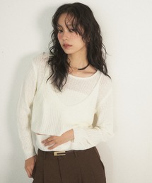 レイヤードリブカットソー
