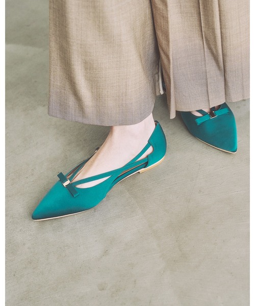 サテン サイドストラップ パンプス（パンプス）｜Emma Francis（エマ