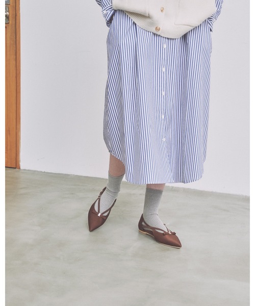 サテン サイドストラップ パンプス（パンプス）｜Emma Francis（エマ