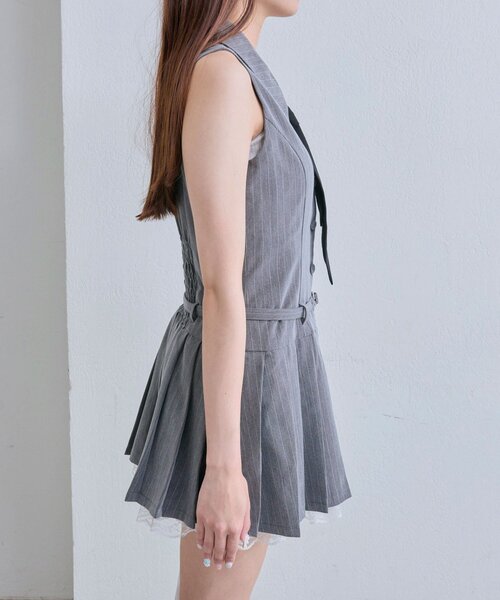 OLIVE des OLIVE（オリーブデオリーブ）の「ノースリーブネクタイワンピース（ワンピース・レディース・ブラウン系その他/ブラック/グレー・FREE）」の4枚目の写真