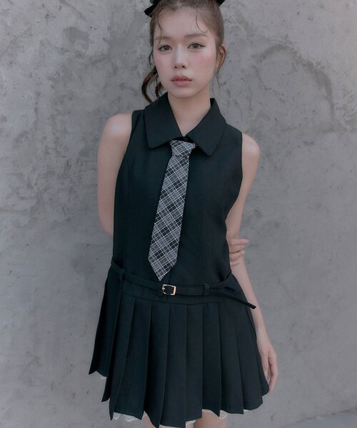 OLIVE des OLIVE（オリーブデオリーブ）の「ノースリーブネクタイワンピース（ワンピース・レディース・ブラウン系その他/ブラック/グレー・FREE）」の14枚目の写真