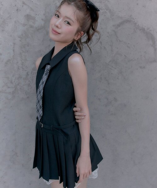 OLIVE des OLIVE（オリーブデオリーブ）の「ノースリーブネクタイワンピース（ワンピース・レディース・ブラウン系その他/ブラック/グレー・FREE）」の15枚目の写真