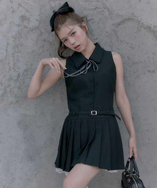 OLIVE des OLIVE（オリーブデオリーブ）の「ノースリーブネクタイワンピース（ワンピース・レディース・ブラウン系その他/ブラック/グレー・FREE）」の16枚目の写真