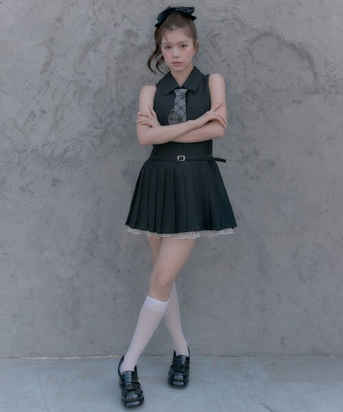 OLIVE des OLIVE（オリーブデオリーブ）の「ノースリーブネクタイワンピース（ワンピース・レディース・ブラウン系その他/ブラック/グレー・FREE）」の18枚目の写真