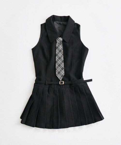 OLIVE des OLIVE（オリーブデオリーブ）の「ノースリーブネクタイワンピース（ワンピース・レディース・ブラウン系その他/ブラック/グレー・FREE）」の20枚目の写真