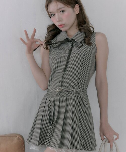 OLIVE des OLIVE（オリーブデオリーブ）の「ノースリーブネクタイワンピース（ワンピース・レディース・ブラウン系その他/ブラック/グレー・FREE）」の21枚目の写真