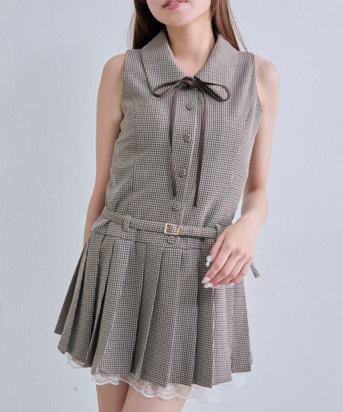 OLIVE des OLIVE（オリーブデオリーブ）の「ノースリーブネクタイワンピース（ワンピース・レディース・ブラウン系その他/ブラック/グレー・FREE）」の3枚目の写真