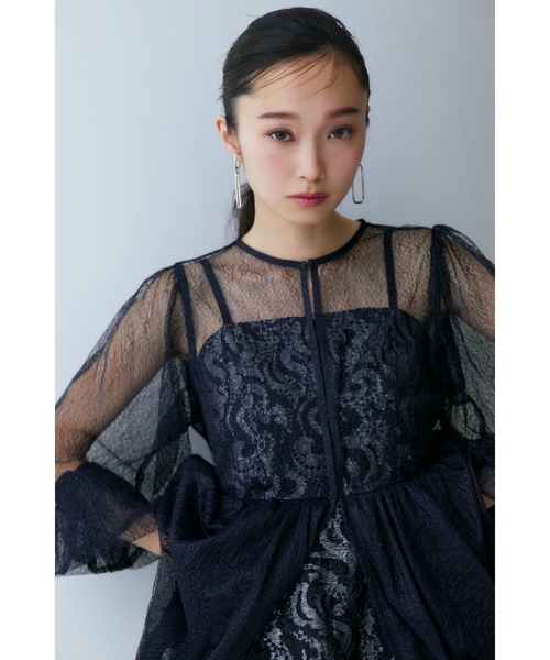 RUIRUE BOUTIQUE（ルイルエブティック）の「オケージョンドレス 結婚式 ｜ バルーントップス ＆ レースインナー ＆ パンツ 3点セット ｜ パンツドレス パンツスーツ 美脚効果 二次会 披露宴 お呼ばれ パーティードレス（パンツドレス・レディース・チャコール/ネイビー/ブラック・S/M/L/LL）」の20枚目の写真