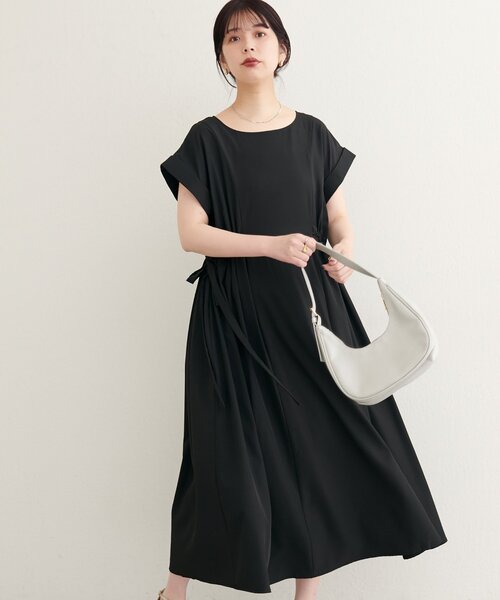 natural couture（ナチュラルクチュール）の「【WEB限定】サイドドロストワンピース（ワンピース・レディース・ブラック/オレンジ/ベージュ/ブルー・FREE）」の22枚目の写真