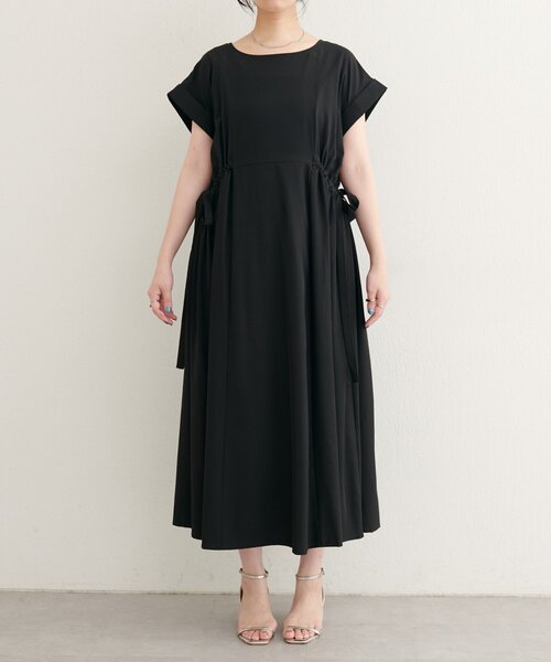 natural couture（ナチュラルクチュール）の「【WEB限定】サイドドロストワンピース（ワンピース・レディース・ブラック/オレンジ/ベージュ/ブルー・FREE）」の9枚目の写真