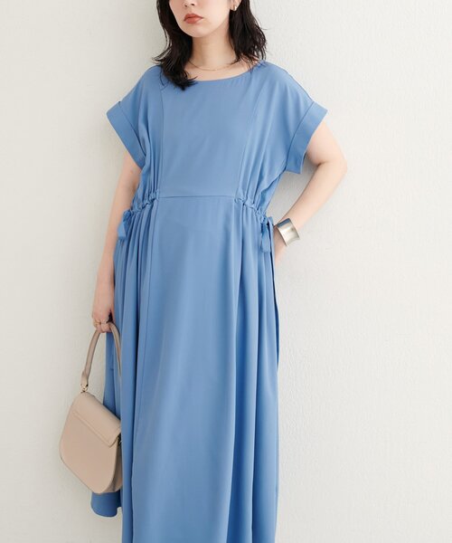 natural couture（ナチュラルクチュール）の「【WEB限定】サイドドロストワンピース（ワンピース・レディース・ブラック/オレンジ/ベージュ/ブルー・FREE）」の18枚目の写真