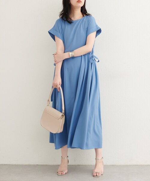 natural couture（ナチュラルクチュール）の「【WEB限定】サイドドロストワンピース（ワンピース・レディース・ブラック/オレンジ/ベージュ/ブルー・FREE）」の20枚目の写真