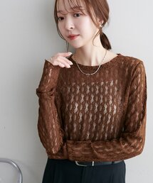 【WEB限定】レースクルーネックプルオー